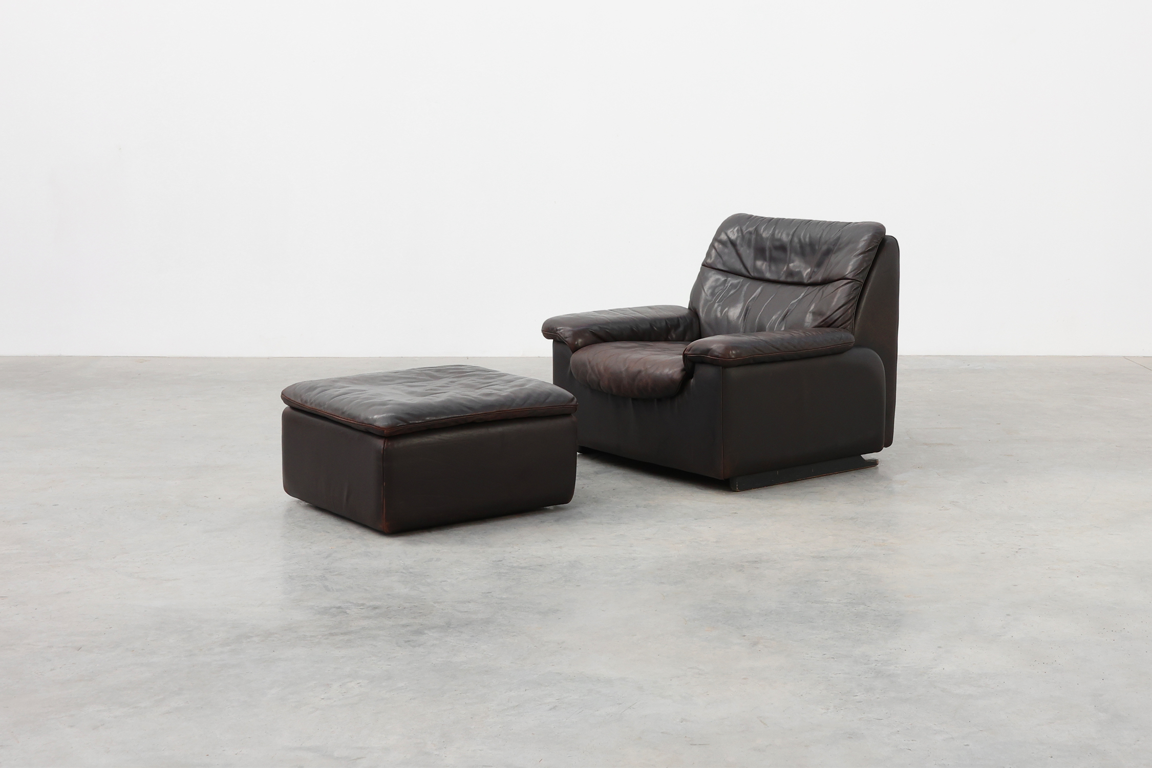 Mid-century De Sede DS‑11 Ottoman in Brown Leather, Switzerland 1960sthumbnail